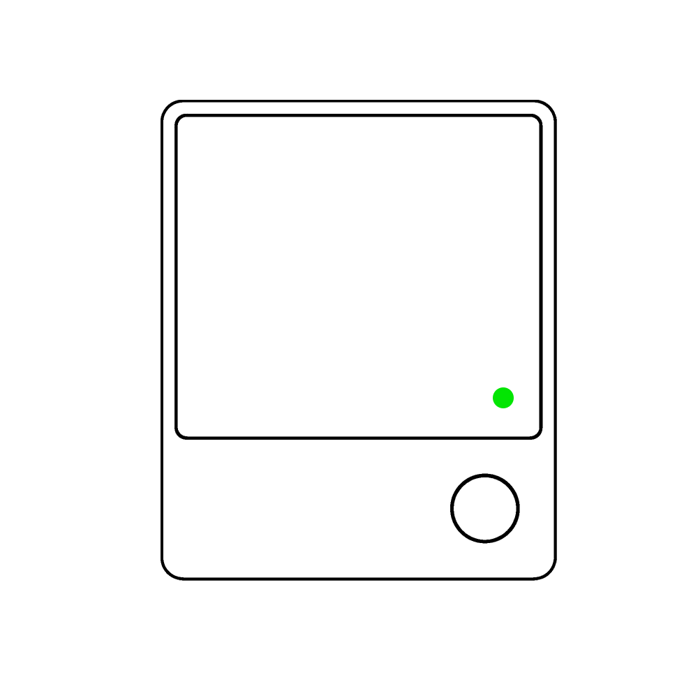 Ohr-1 front view with the indicator light highlighted