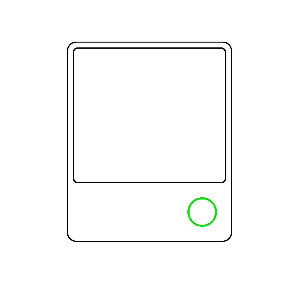 Ohr-1 front view with the push button highlighted